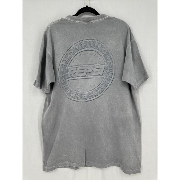 90s Vintage Pepsi Shirt Men Large Gray Distressed Single Stitch Nothing Else USA - Picture 1 of 8